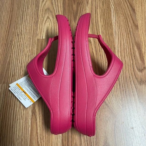 Women's Croc Sloan Platform Flip Flop Thong Sandal SZ 7 Raspberry - Picture 5 of 7